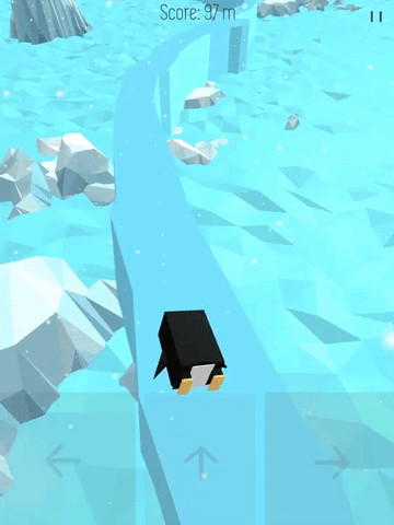 Snowslide game play gif, game gif